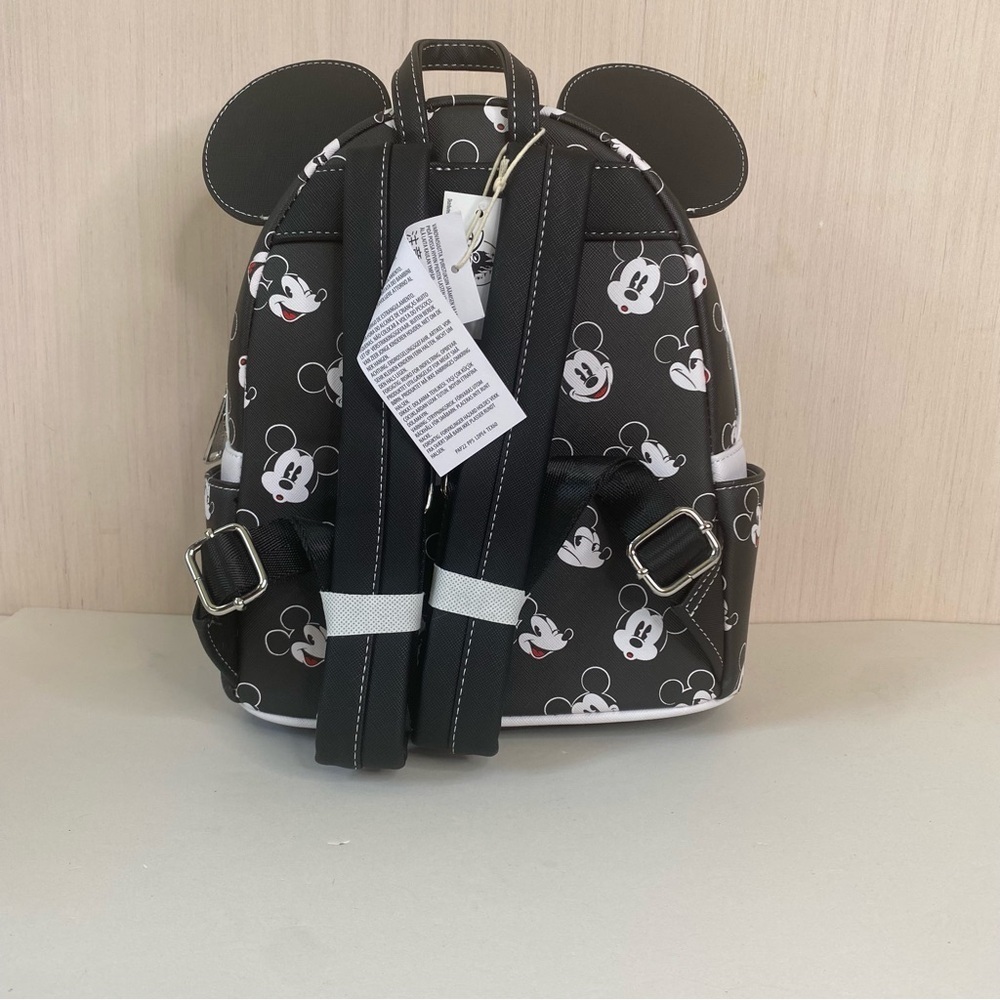 NWT Loungefly Disney Parks Mickey Mouse Backpack Black and White - Picture 2 of 8